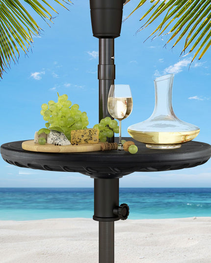 Giantex Umbrella Table - 20" Outdoor Side Table with 1.5" Umbrella Hole, Height Adjustable Knob