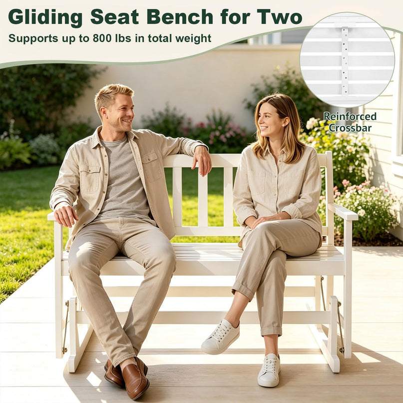 GIANTEX 2-Person Outdoor Glider Bench for Garden Yard Porch