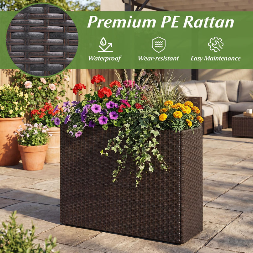 Giantex Wicker Raised Garden Bed for Vegetable Flower Herb Porch Balcony