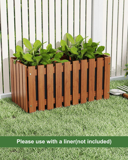 Giantex Slat Style Planter Box for Growing Vegetables Flowers Herbs