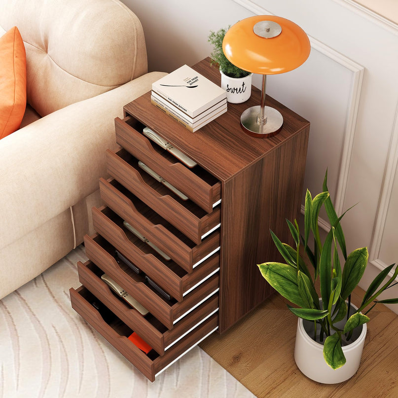 Giantex 7 Drawer Storage Cabinet with 4 Universal Casters