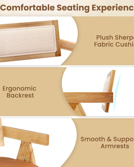 Giantex Dining Bench with Back, Accent Wooden Bench with Armrest