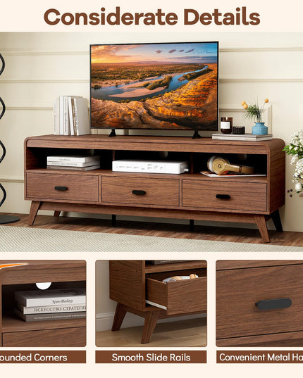 Giantex TV Stand for 60-70 Inch TV with 3 Storage Drawers