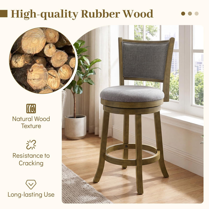 Giantex 25" Counter Height Bar Stools Set of 2/4 Swivel Barstools