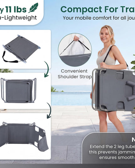 Giantex Folding Tanning Chair with Face Hole& 5-Position Adjustable Backrest (1/2)