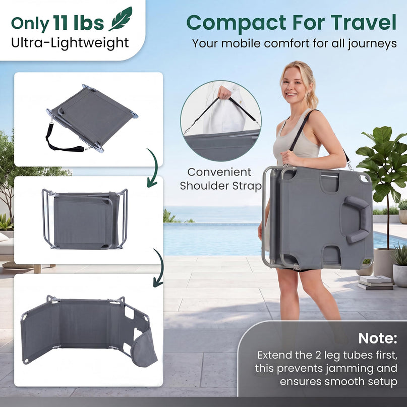 Giantex Folding Tanning Chair with Face Hole& 5-Position Adjustable Backrest (1/2)