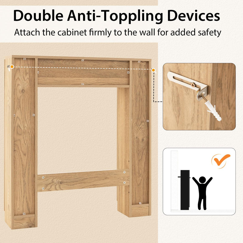 Giantex Over The Toilet Storage Cabinet, Double Door Freestanding Bathroom Organizer