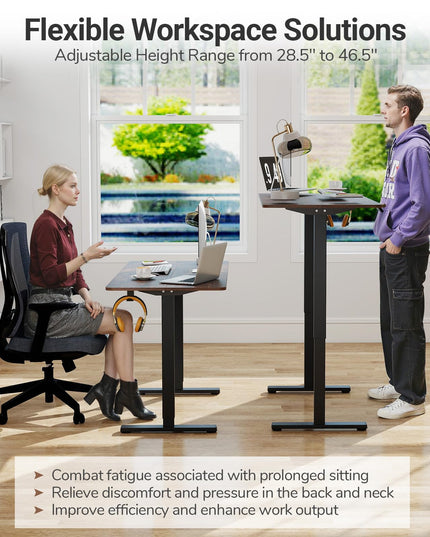 Giantex 48" x 24" Ergonomic Height Adjustable Sit to Stand Desk with 3 Memory Preset