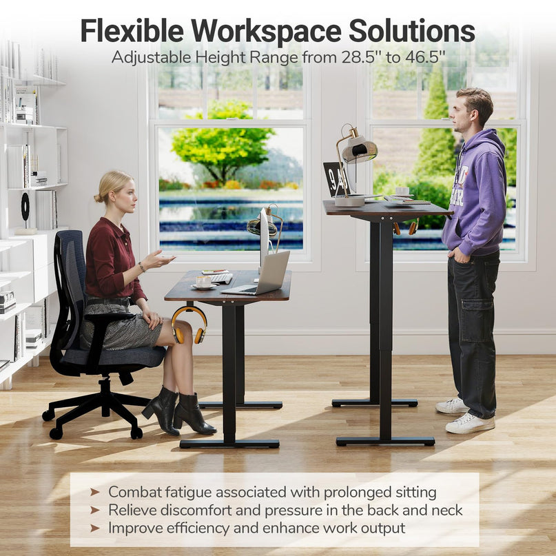 Giantex 48" x 24" Ergonomic Height Adjustable Sit to Stand Desk with 3 Memory Preset