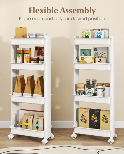 Giantex 4-Tier Slim Rolling Storage Cart 9" W Narrow Slide