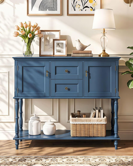 GIANTEX Narrow Console Table with 2 Drawers & 2 Door Cabinets