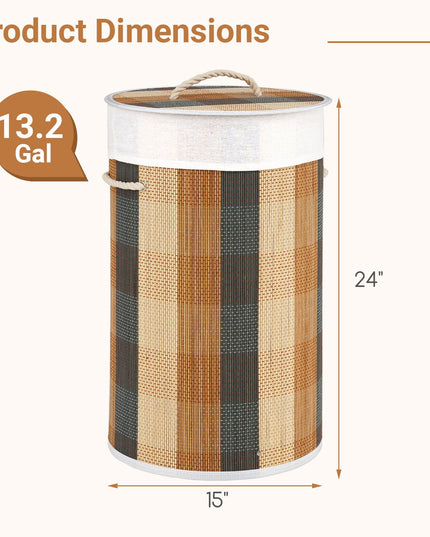 Giantex 13.2 Gal Large Capacity Clothes Hamper w/Removable & Machine-Washable Liner & 3 Handles