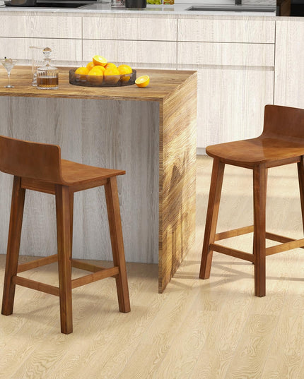 Giantex 2 or 4 Bar Stools Set with Low Back & Footrest