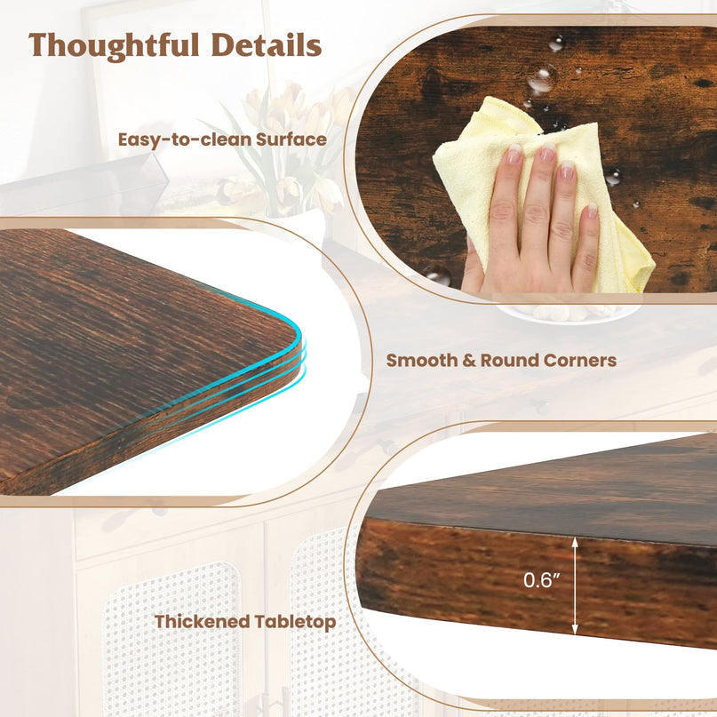 Dessus de table universel rectangulaire en bois Giantex 48 x 24 pouces