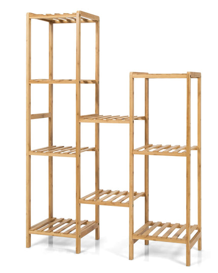 Giantex 9 Tiers Bamboo Plant Stand for Indoor Plants Multiple, Plant Shelf Flower Pots Holder