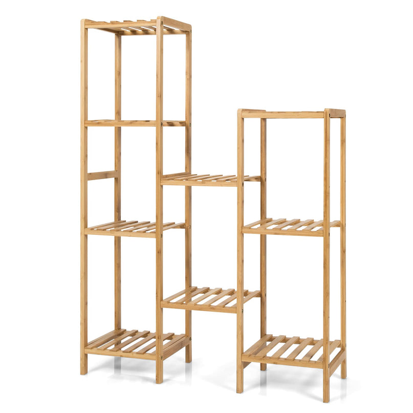 Giantex 9 Tiers Bamboo Plant Stand for Indoor Plants Multiple, Plant Shelf Flower Pots Holder