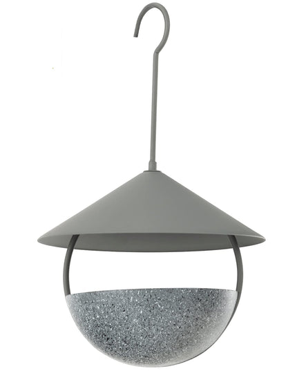 Giantex Bird Feeder, Hanging Wild Bird Feeder Bath with Removable Resin Feed Bowl and Waterproof Metal Roof