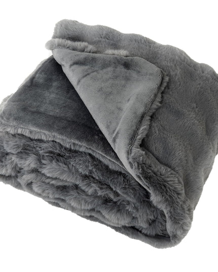 Giantex Couverture polaire en fausse fourrure pelucheuse douce en imitation fourrure de lapin bulles