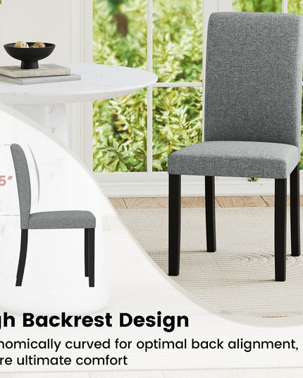 Giantex Upholstered Dining Chairs Set of 2/4 w/Rubber Wood Legs