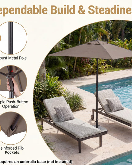 Giantex 5ft Square Patio Umbrella with Push Bottom Tilt