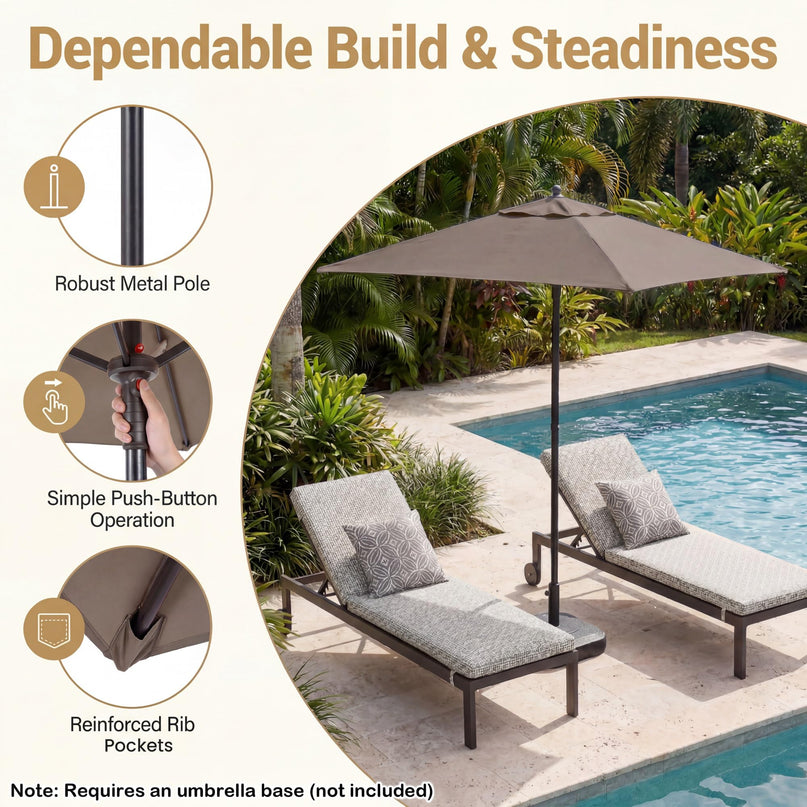Giantex 5ft Square Patio Umbrella with Push Bottom Tilt