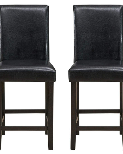 Giantex 25 inch Wooden Vintage Bar Chairs, Counter Stools w/ Upholstered Foam Cushion & Solid Rubber Wood Legs