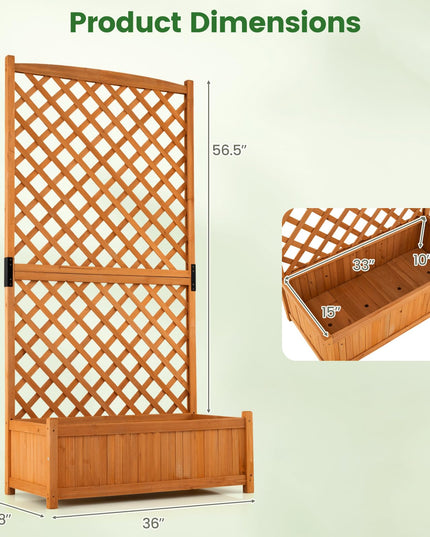 Giantex 71" Raised Garden Bed with Trellis