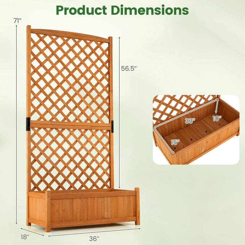 Giantex 71" Raised Garden Bed with Trellis
