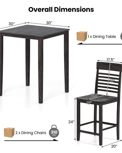 Giantex 3-Piece Dining Table Set for 2 for Small Place