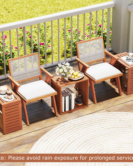 Giantex Solid Wood Stacking Storage Organizers w/Open Slatted Design