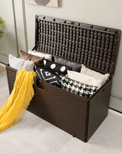 Giantex Patio Deck Box - Outdoor Storage Bin with Flip Lid, Lock Hole, 31-130 Gallons