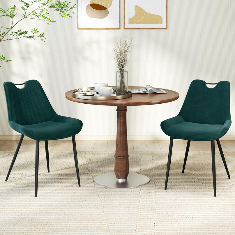 Giantex Dining Chair Set of 4 with Metal Legs for Living Room