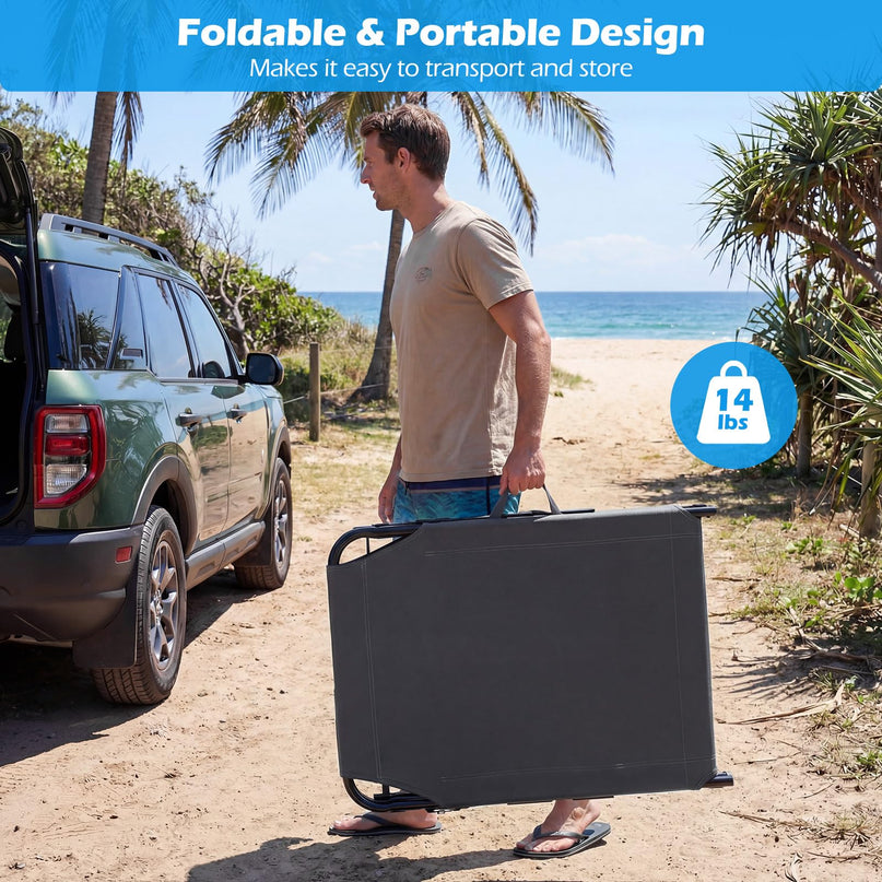 Giantex Face Down Folding Beach Lounge Chair w/ 4-Position Adjustable Backrest (1/2)