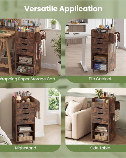 Giantex Craft Storage Cart - Utility Organizer Cart with 3 Drawers