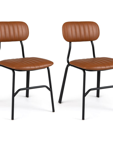 GIANTEX Modern Dining Chairs Set w/ Ergonomic Back & Metal Legs