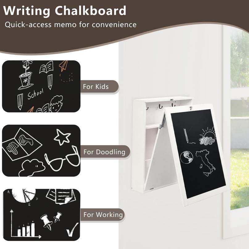 Giantex Foldable Wall-Mounted Desk with Chalkboard