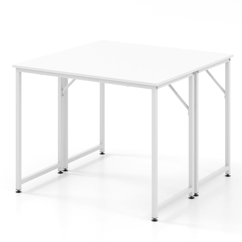 Giantex 6.5 FT Small Conference Table, 2 PCS 40" x 19.5" Rectangular Meeting Table with Heavy-Duty Metal Frame
