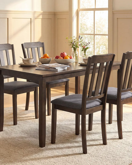 Giantex Wood Dining Chairs Set with Comfortable Backrest & Padded Seat