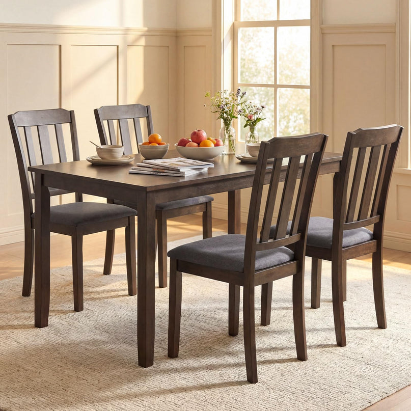 Giantex Wood Dining Chairs Set with Comfortable Backrest & Padded Seat
