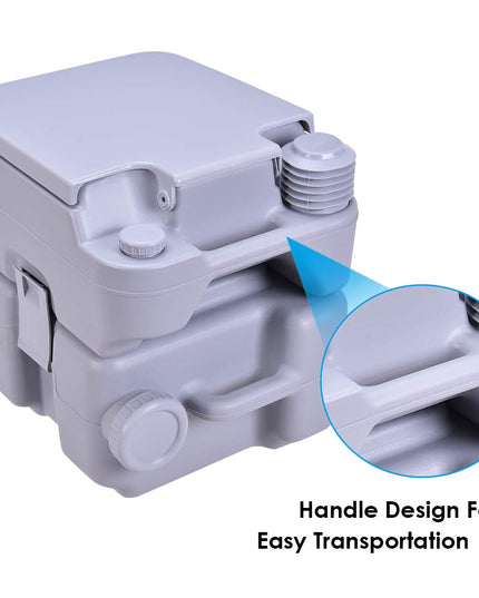Portable Toilet 5.3 Gallon with T-Shaped Flush System