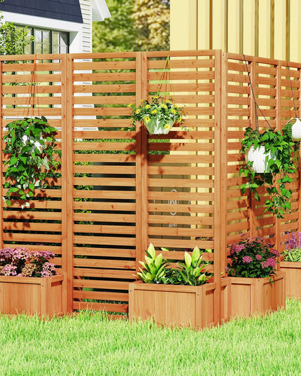 Giantex Outdoor Privacy Screen with Planter Box