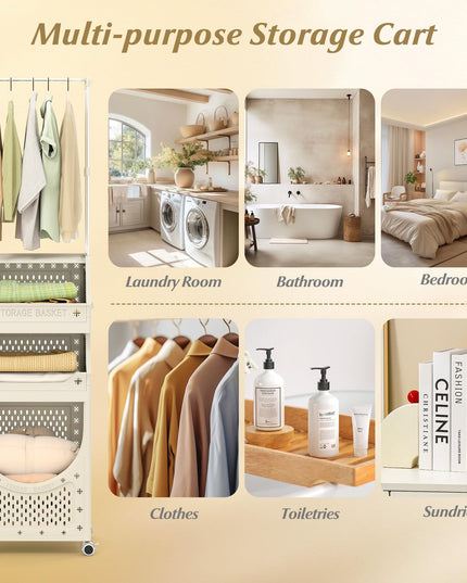 Giantex 4-Tier Laundry Cart with Hanging Rack