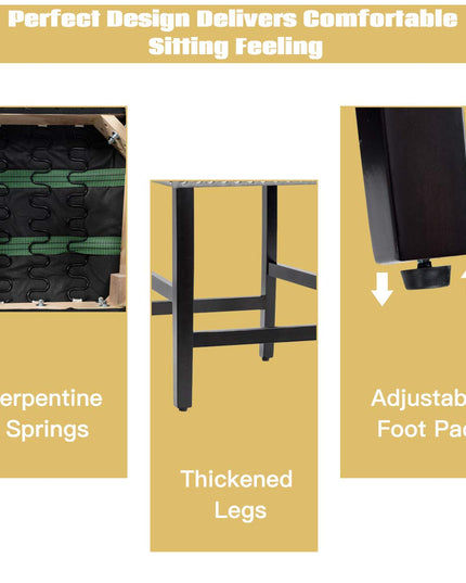 Giantex Upholstered Counter Height Bar Stools w/ Rubber Wood Legs, Breathable Linen Fabric