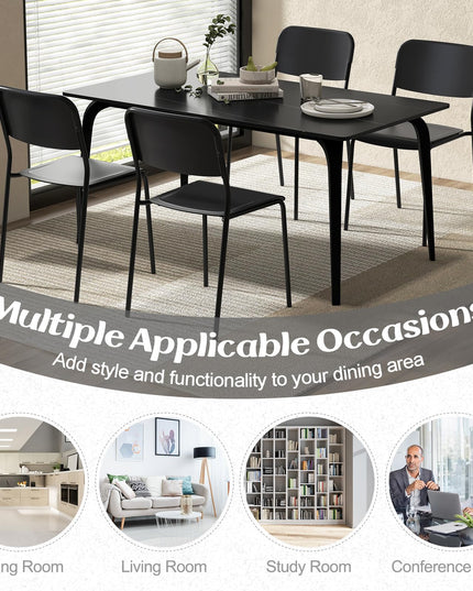 Giantex Metal Dining Chairs Set of 4, Stackable Lightweight Kitchen Chairs w/Tilted Backrest & Sturdy Metal Legs