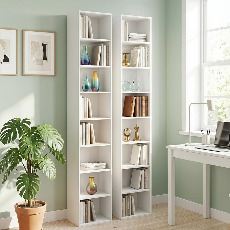 Giantex 8-Tier Slim Media Tower Rack for Home Office