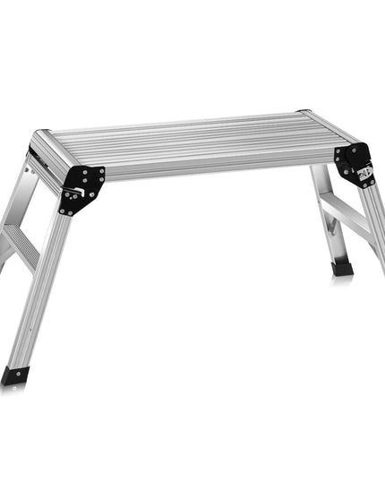 Giantex Capacity 330 LBS Heavy Duty Portable Bench Folding Ladders Stool w/Non-Slip Mat (Silver)