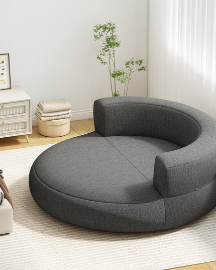 Canapé rond gonflable Giantex avec grande zone de couchage et accoudoirs larges, fauteuil de relaxation.