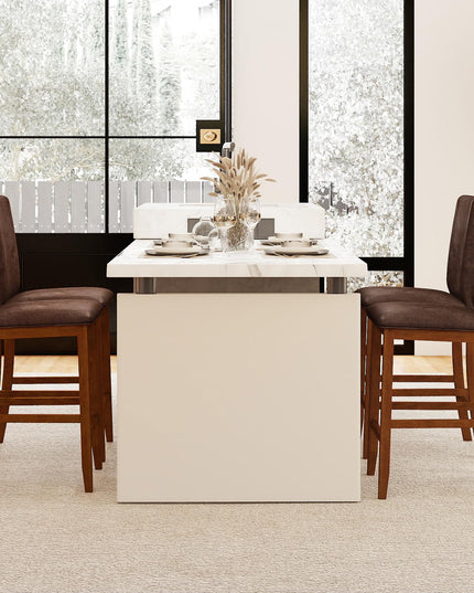 Giantex Bar Stools Set of 2/4 26" Upholstered Counter Height Bar Chairs