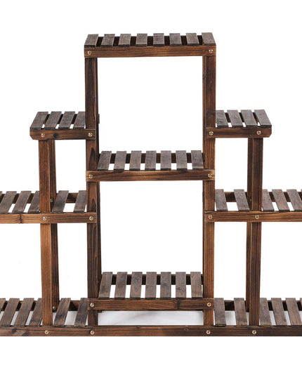 Giantex Flower Rack Wood Plant Stand Wood Shelves Bonsai Display Shelf (47.5”Lx 10’’Wx 38’’H)