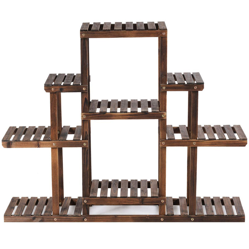 Giantex Flower Rack Wood Plant Stand Wood Shelves Bonsai Display Shelf (47.5”Lx 10’’Wx 38’’H)